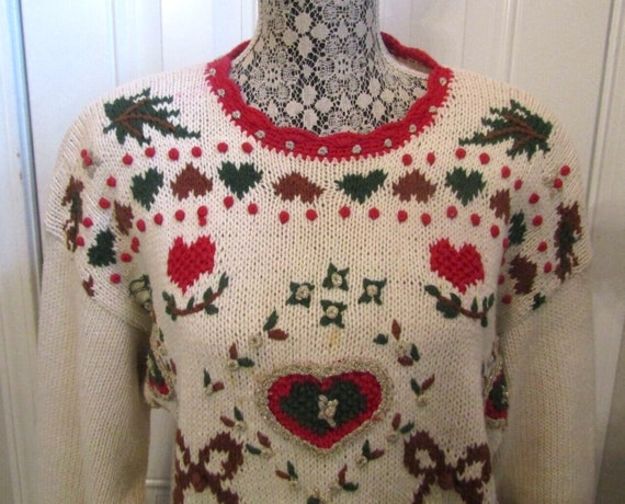 Jennifer Reed & Company Vintage Hand Knitted Chri… - image 2