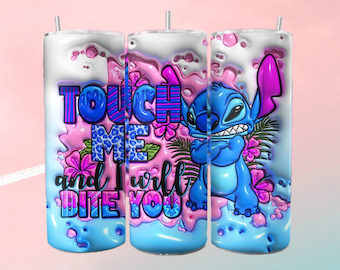 Vaso de dibujos animados PNG, Vaso de puntada PNG, Envolturas de vaso de puntada, Sublimación delgada de 20 oz, Sublimación de diseño de puntada hinchada