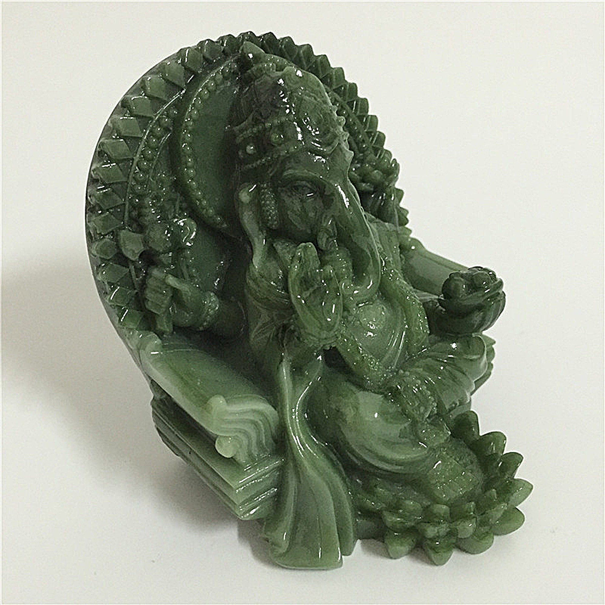 3 inch Hand made jade statues charm rare Lord Ganesha Good Etsy