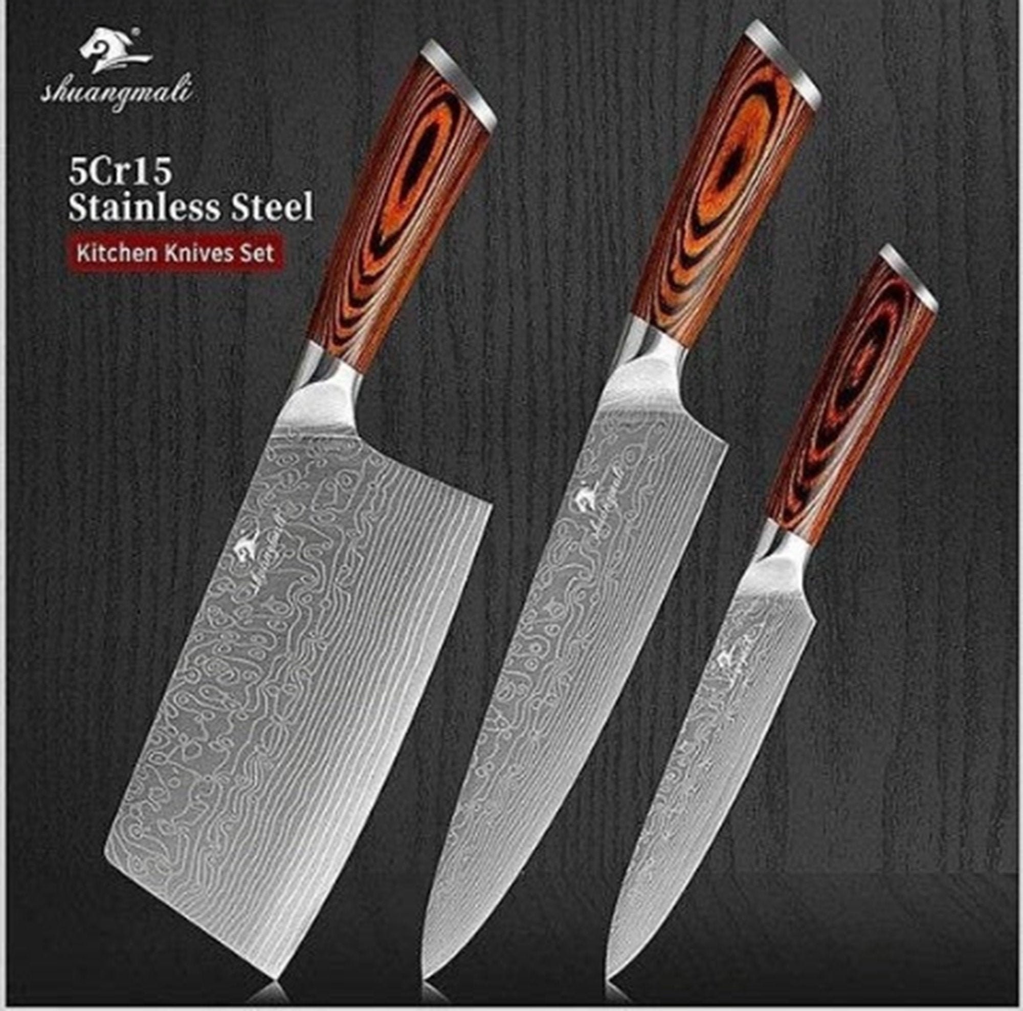 3 Pcs Gift Kitchen Knife Set Cooking Knives Set Chef Knife Set Etsy