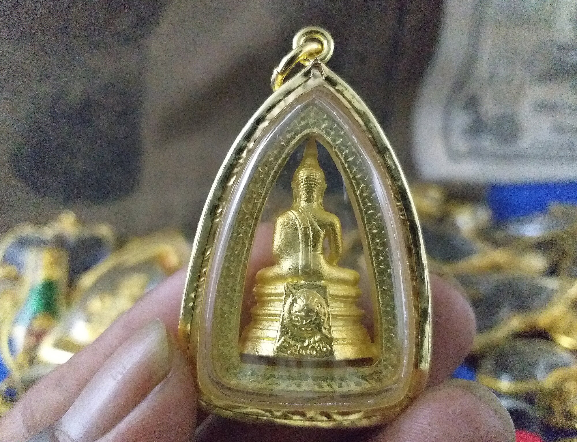 22k gold plated Amulet pendant thai amulet necklace buddha Etsy