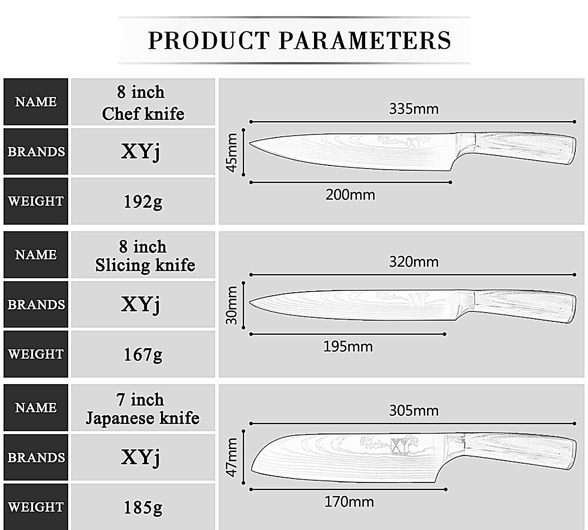 6 Pcs Gift Kitchen knife set cooking Knives Set Chef Knife Set Etsy