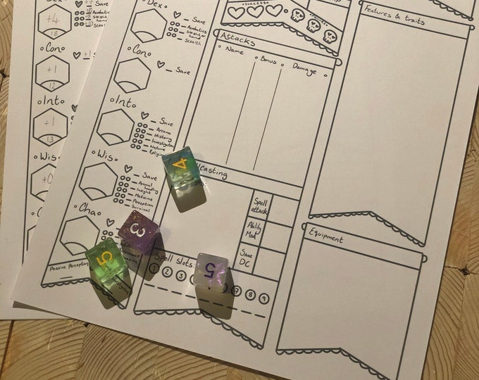 D&amp;D 5e Character Sheet [PDF Download] - Etsy