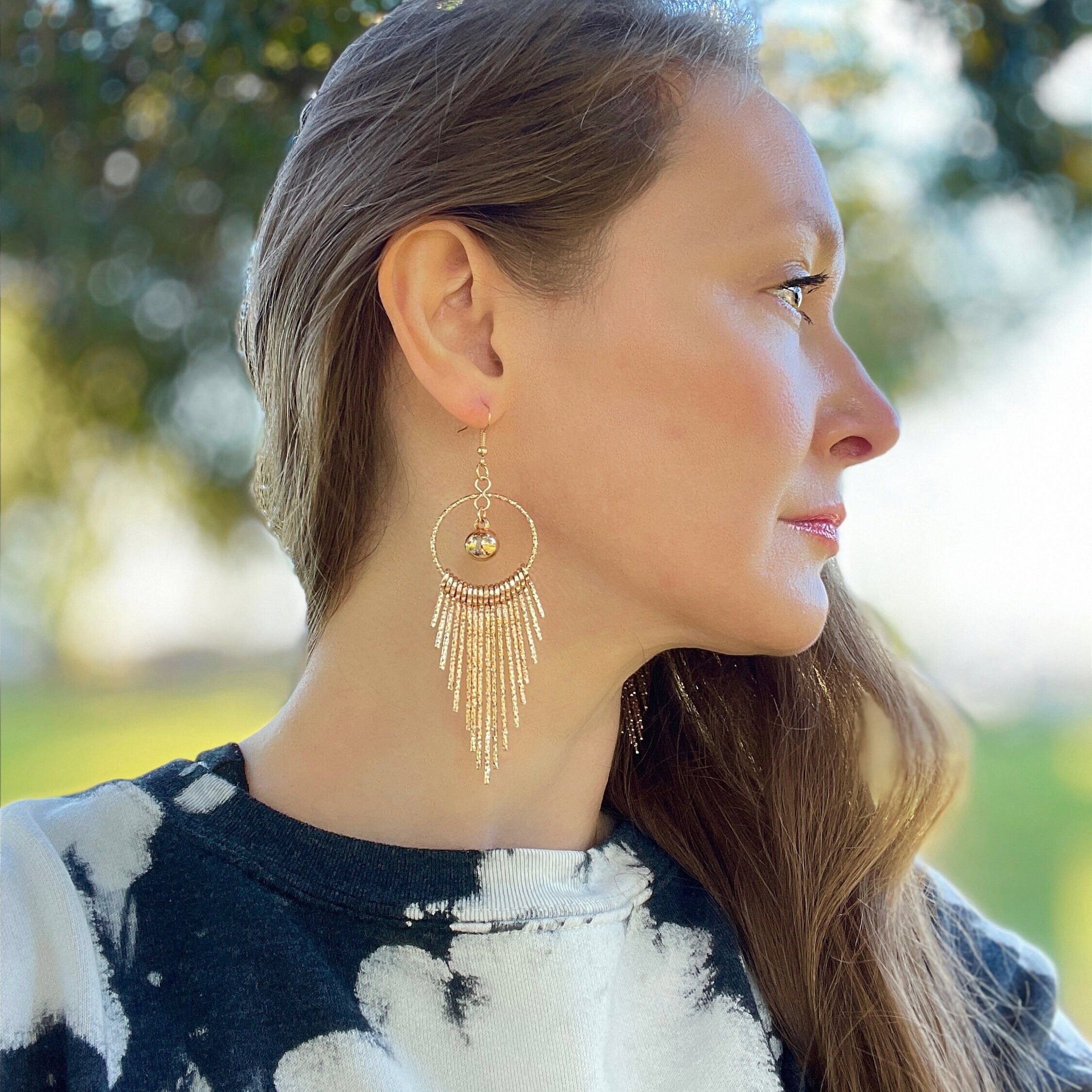 GOLD FRINGE EARRINGS