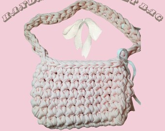 Across Body Crochet Bow Bag Purse Trendy Handmade I PinkandFroggy