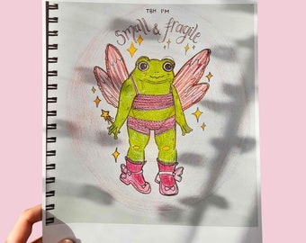Tender Fairy Frog Art Print Cute Magical Small Fragile I PinkandFroggy