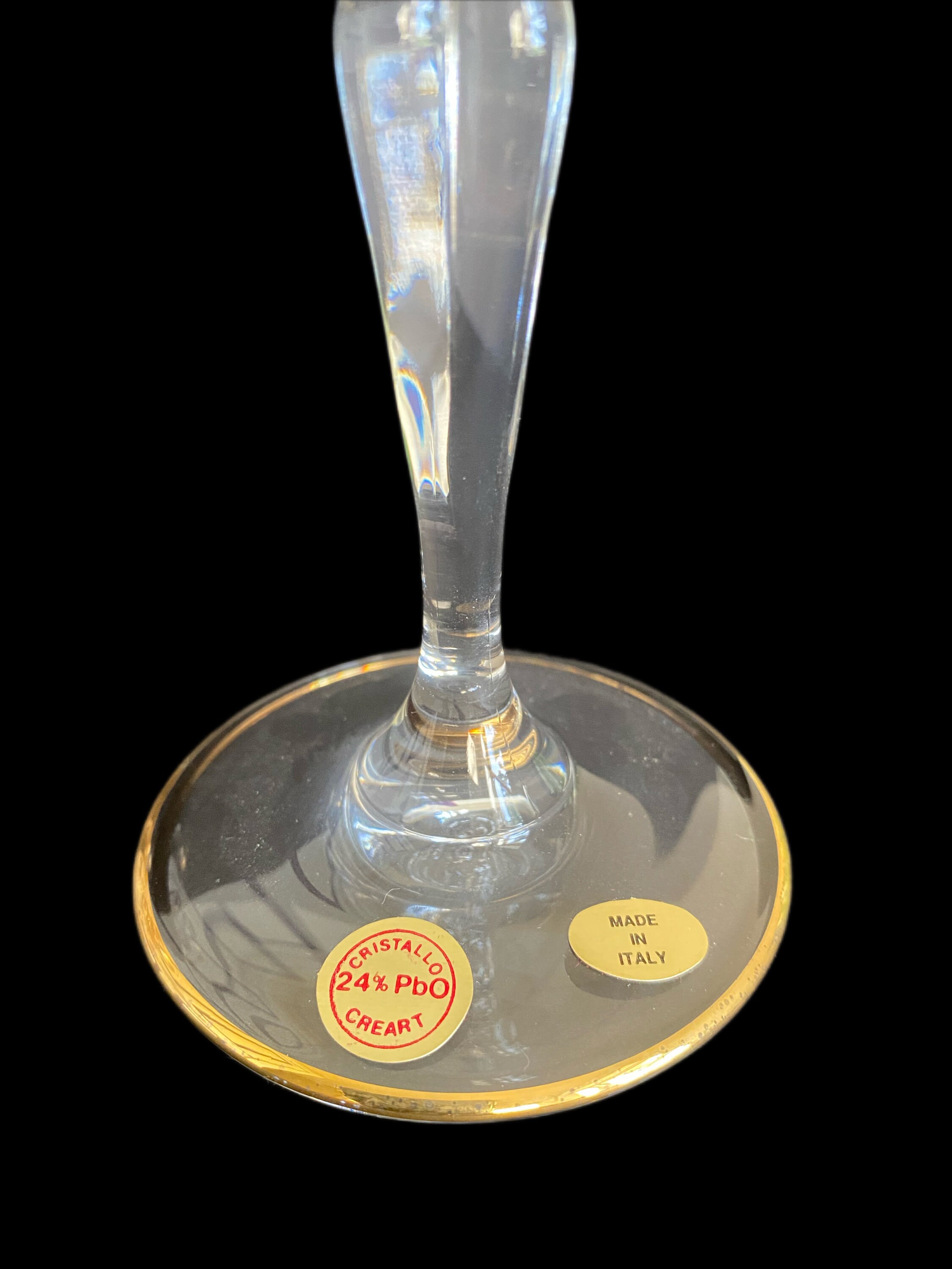 CREART ITALY CRYSTAL24% LEAD 花器 クリスタル Block 24% Full Lead Crystal Flower Flora Bud Stem Vase Tulip