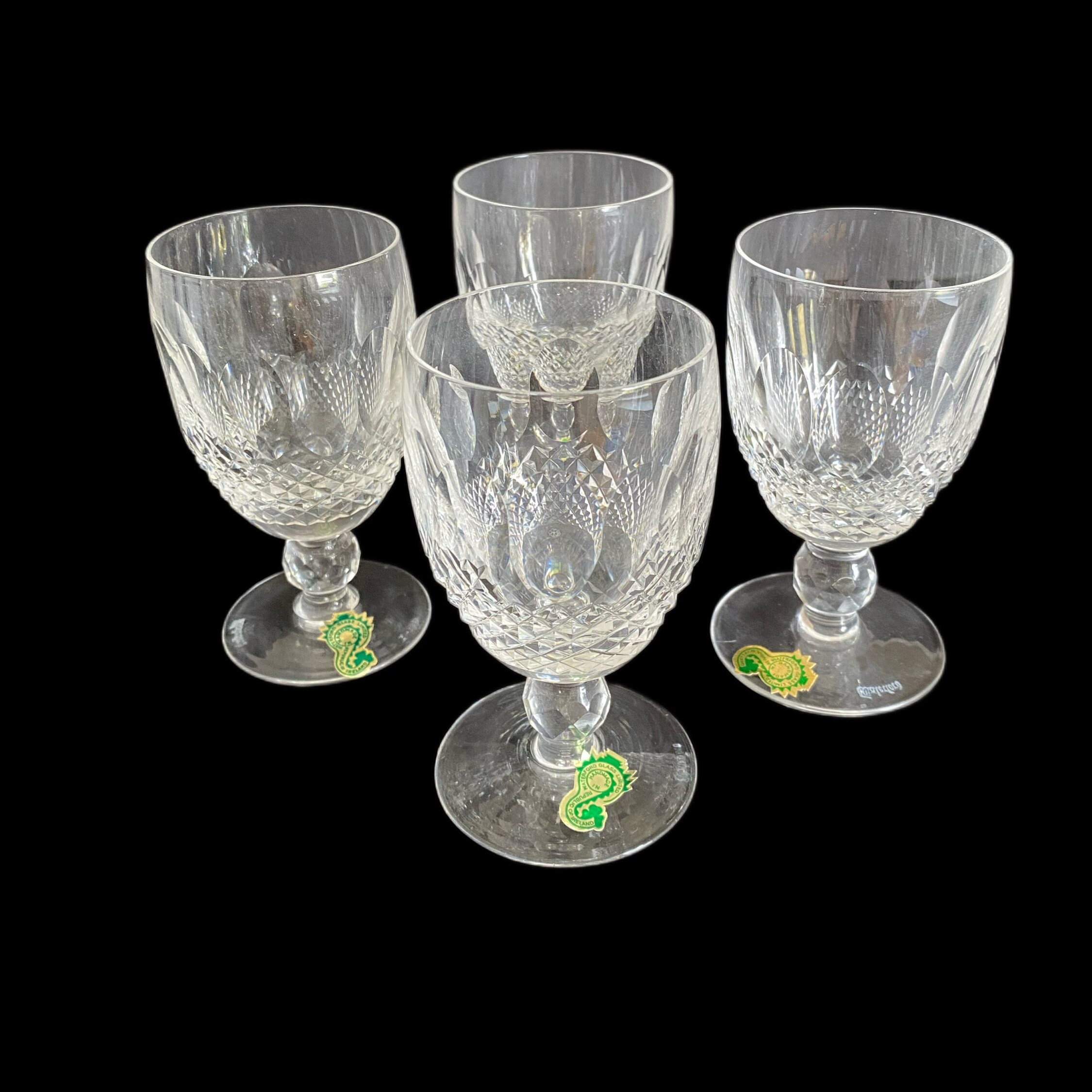 3 Waterford Colleen Short Stem Crystal 4 1/2 White Wine Glasses 4