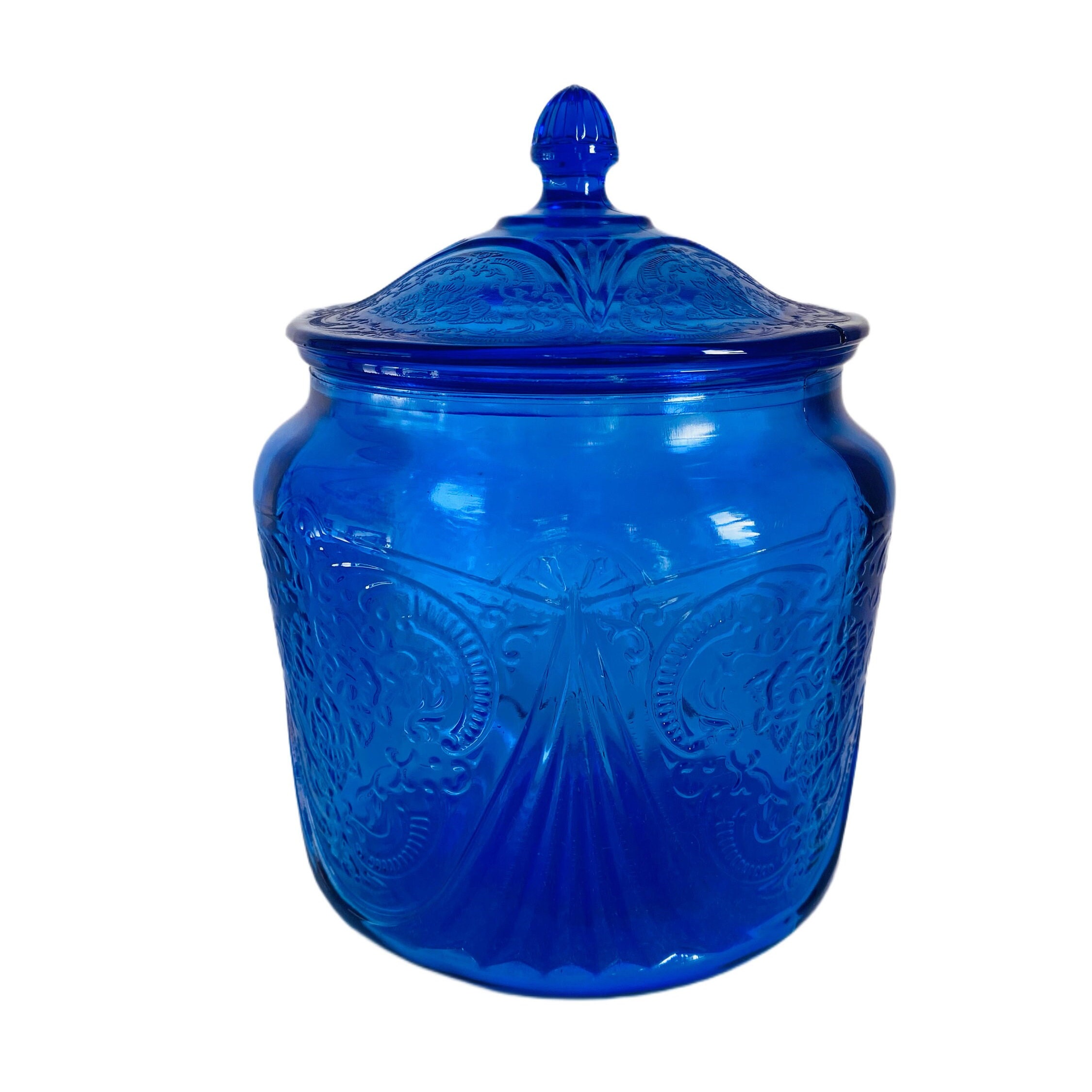 Hazel Atlas Cobalt Royal Lace Cookie Jar , Cobalt Blue Royal Lace  Depression Cookie Jar , Antique Cobalt Royal Lace Cookiebiscuit Jar - Etsy