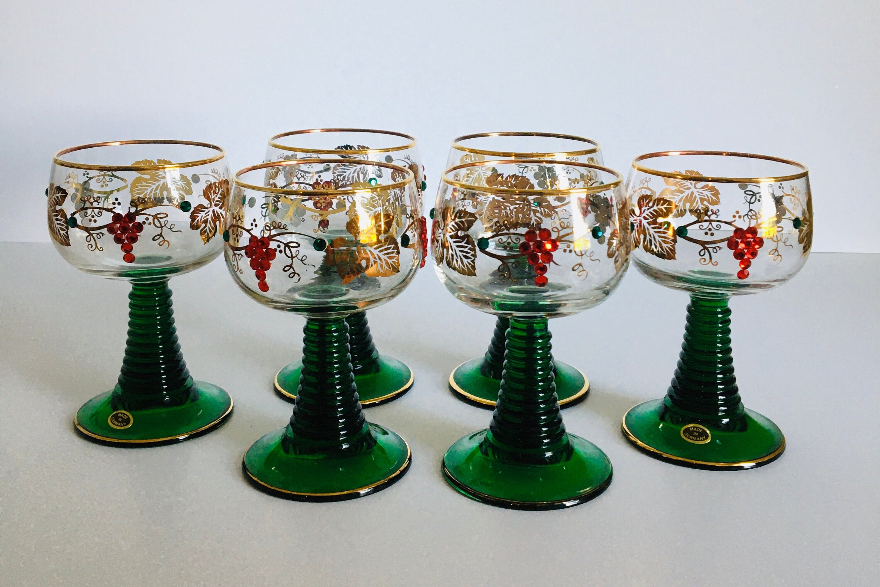 Vintage Bockling Glass Cocktail Set: Roemer Glasses, Pitcher  display picture 1