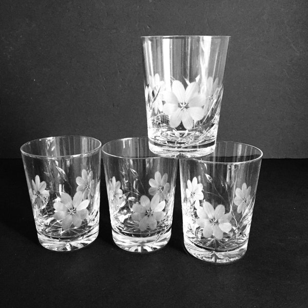 Vintage Cut Glass Old Fashion Glasses Etsy