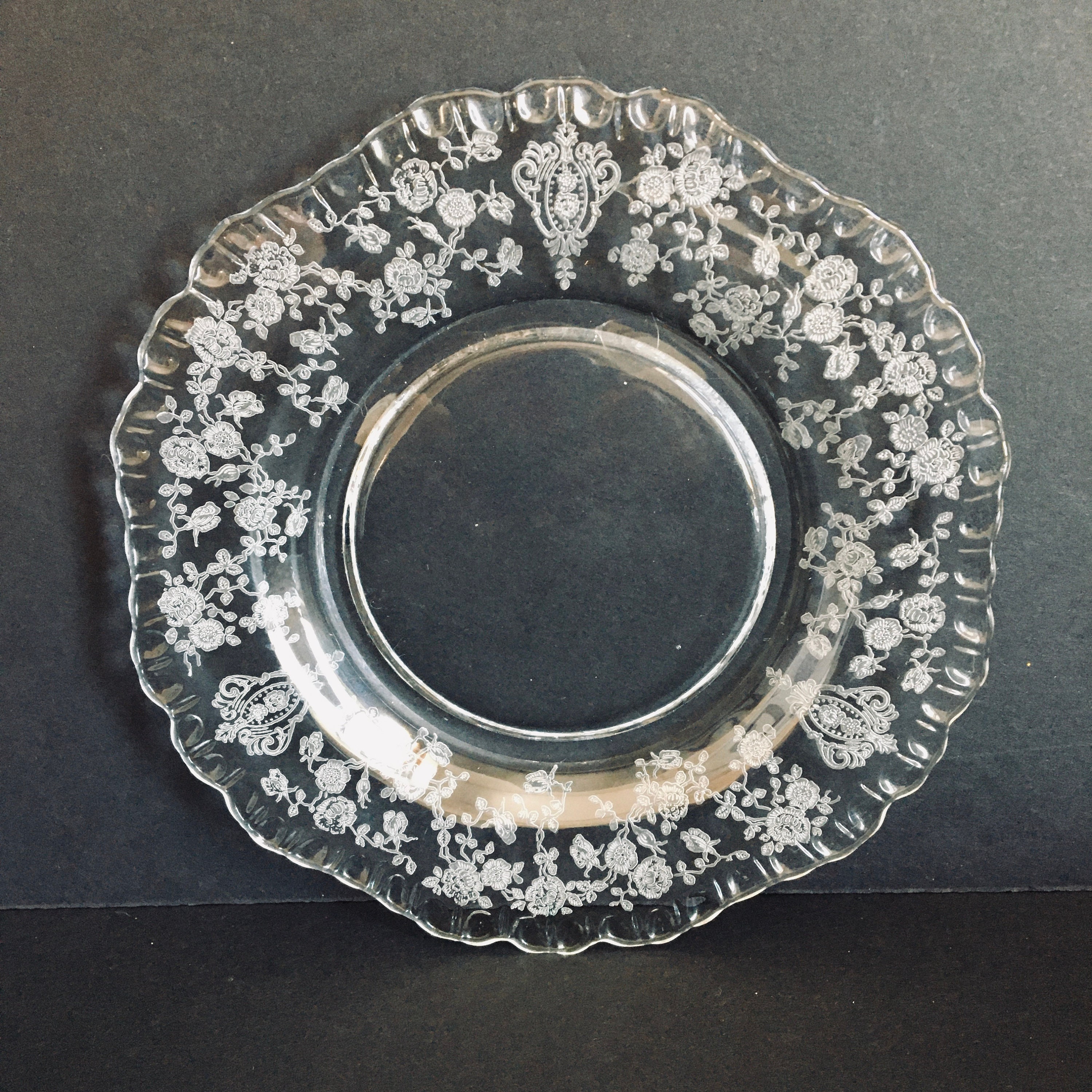 人気 ブランド チェック Butter and Bread Point Rose Glass Cambridge Plates Crystal , 工芸ガラス