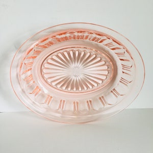 Colonial Knife And Fork Vegetable Bowl , Pink Depression Oval Serving Bowl , Hocking Glass Oval Bowl