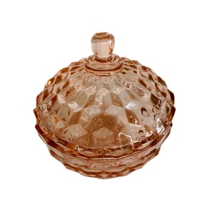 Vintage Indiana Whitehall Pink Glass Candy Dish with Lid