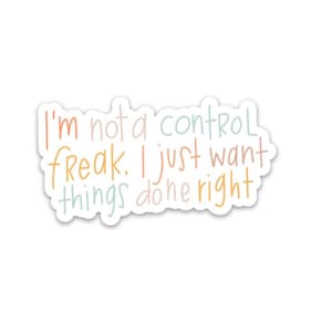 Sarcastic stickers | Funny joke stickers | Control freak decal