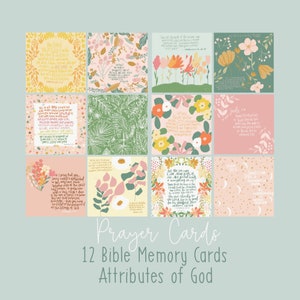 Scripture cards | Prayer cards | Bible memorization | Bible verses attributes of God | Bible affirmation cards