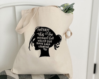 Christian Quote Canvas Tote Bag: Queen Esther Scripture