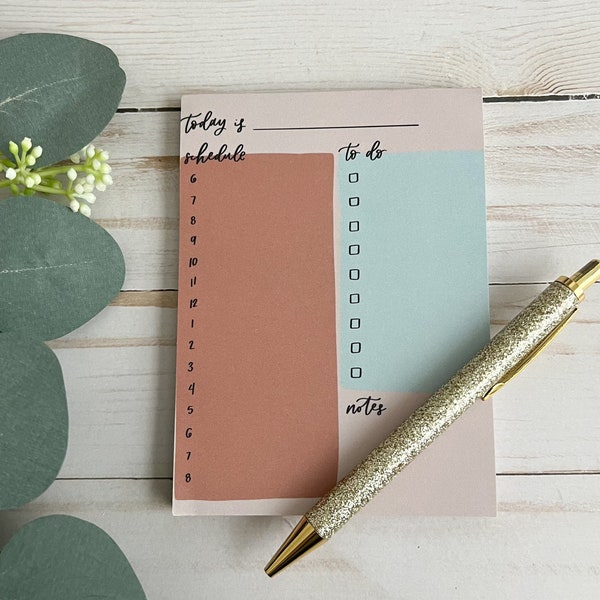 Daily planner notepad | To do list notepad | Undated planner | Daily organizer