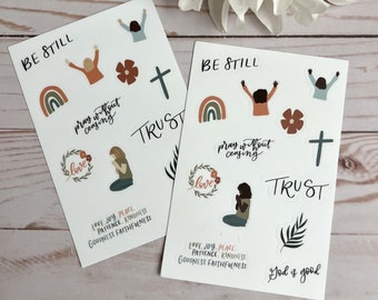 Christian Sticker Sheet: Bible Journaling, Faith Stickers