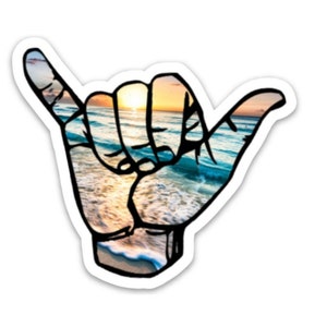 Hang loose sticker | Shaka decal | Hawaii stickers | Surf decal