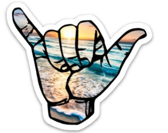 Hang loose sticker | Shaka decal | Hawaii stickers | Surf decal