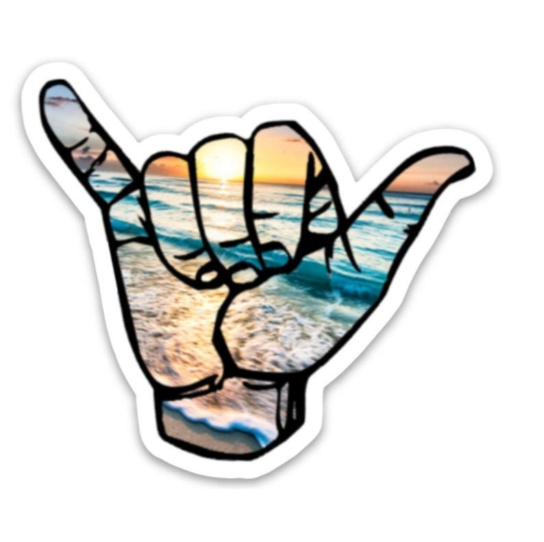 Hang loose shaka sticker