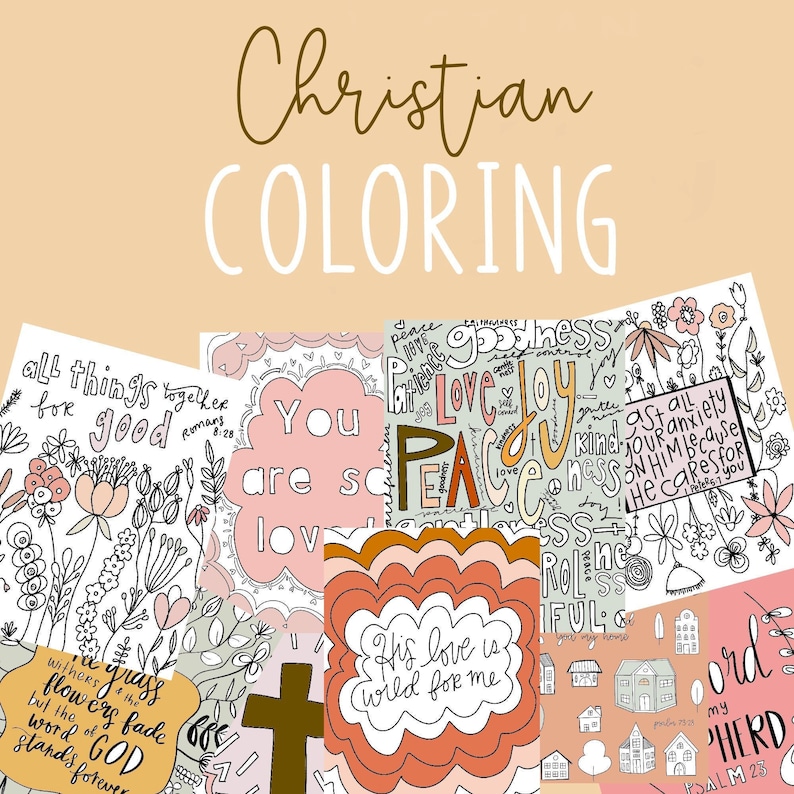 Christian Coloring Book Pages Religious Bible Verse Quotes - Etsy