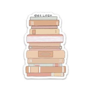 Book Lover Sticker: Stack of Books Reading Decal