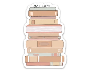 Book Lover Sticker: Stack of Books Reading Decal