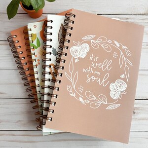 Spiral notebooks | Christian notebook | Bible journal | It is well with my soul | Prayer journal image 6