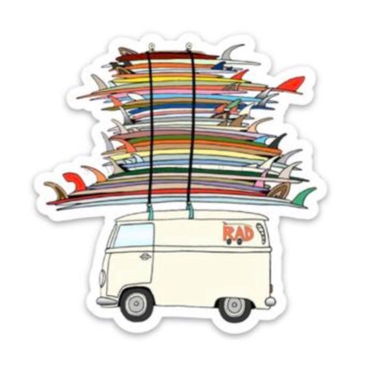 Surfer girl sticker glossy finish waterproof vinyl sticker