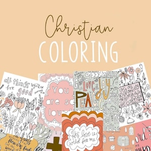 Christian coloring book pages | Religious Bible verse quotes | Print from home | 20 designs for adult coloring