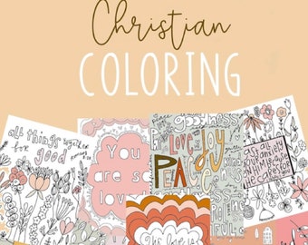 Christian Coloring Book Pages: Bible Verse Quotes (Digital Download)