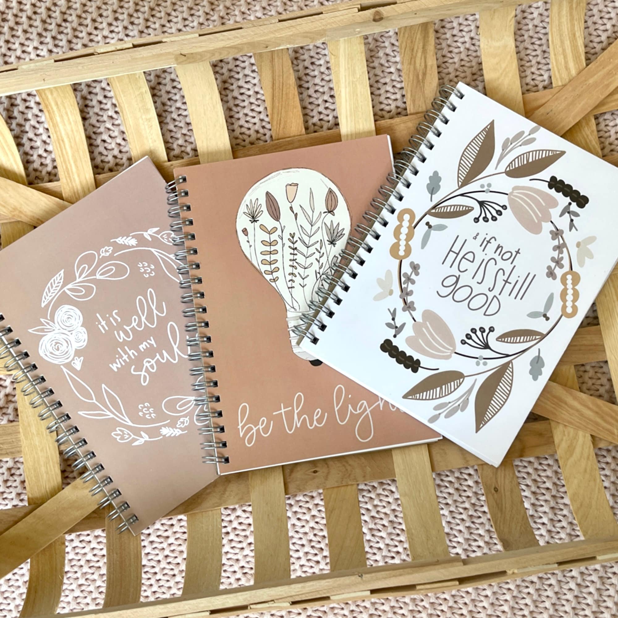 Christian notebook | Soft cover Bible journal | Spiral notebooks | Prayer journal | Be the light