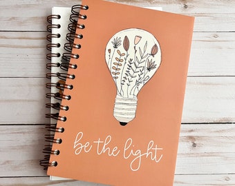 Christian notebook | Soft cover Bible journal | Spiral notebooks | Prayer journal | Be the light