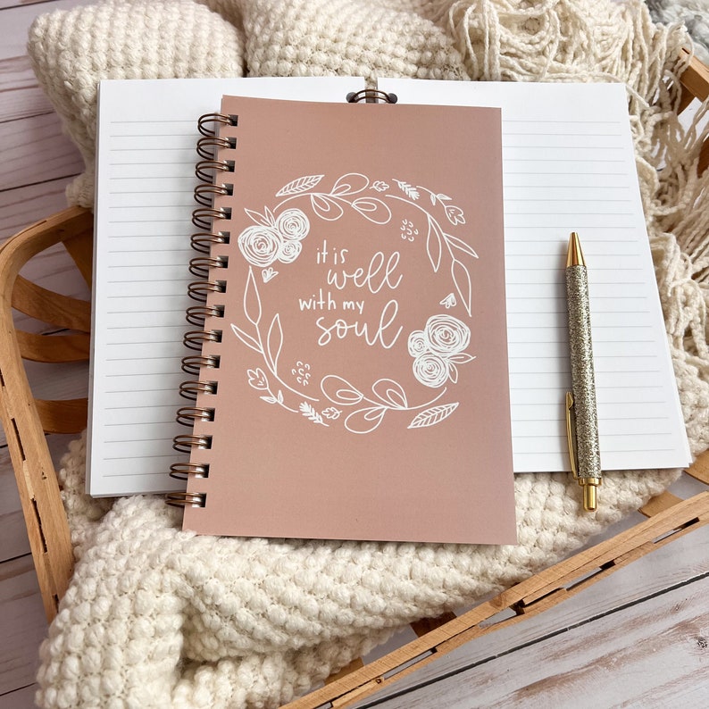 Spiral notebooks | Christian notebook | Bible journal | It is well with my soul | Prayer journal image 8