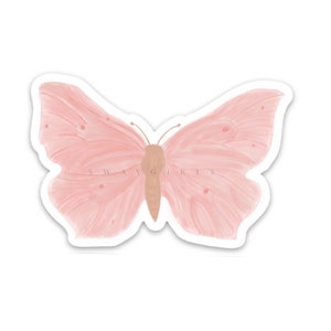 Pink Butterfly Sticker: Waterproof Vinyl Decal