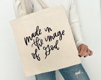 Made in the image of God tote | Christian gifts | Religious tote bag