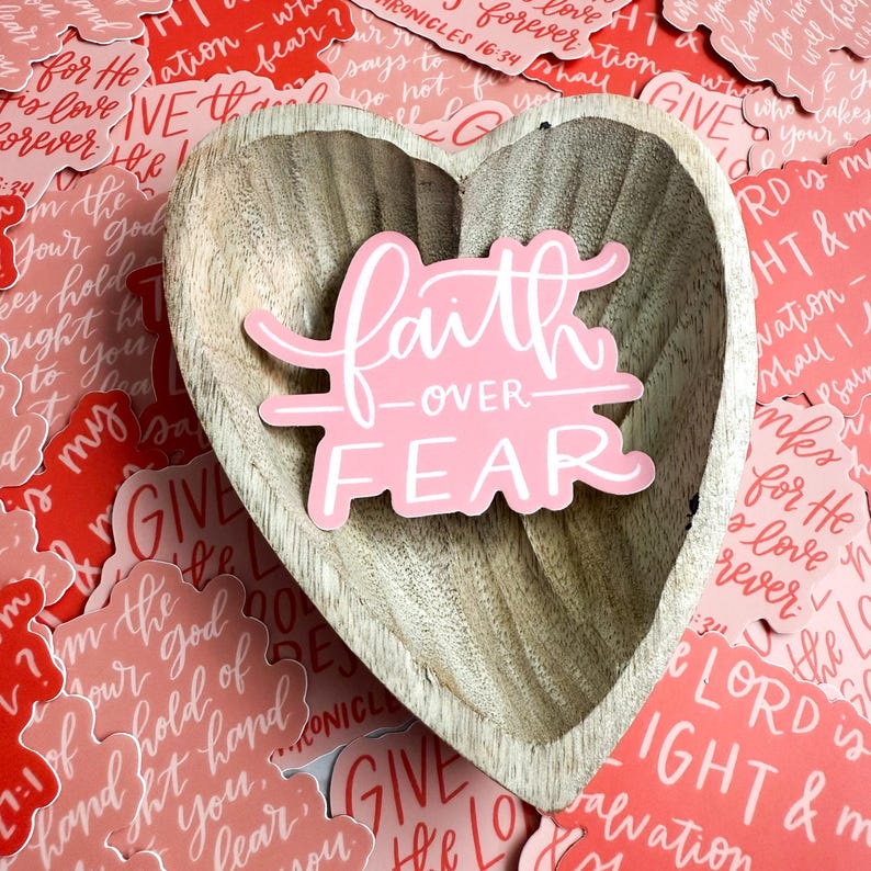 Faith Over Fear Sticker: Christian Vinyl Decal, Waterproof image 8