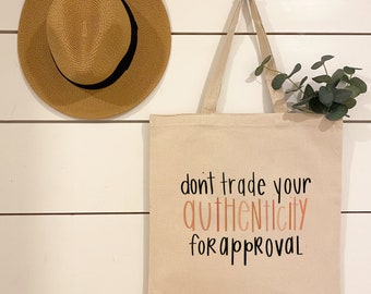 Reusable tote bag | Canvas bag | Self care quotes | Shopping tote bag
