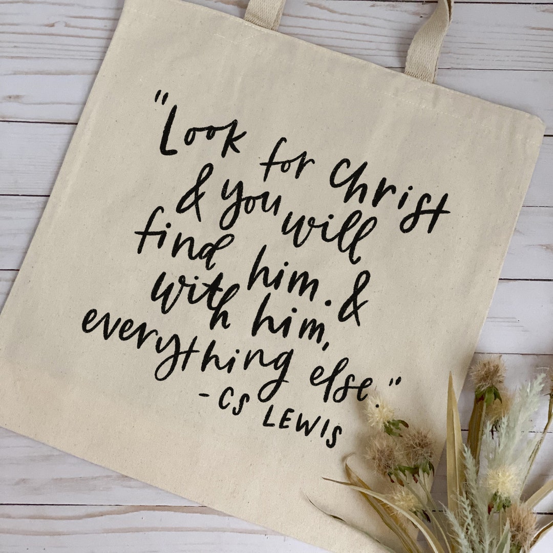 CS Lewis Quote Canvas Tote Bag: Christian Reusable Shopping Bag - Etsy
