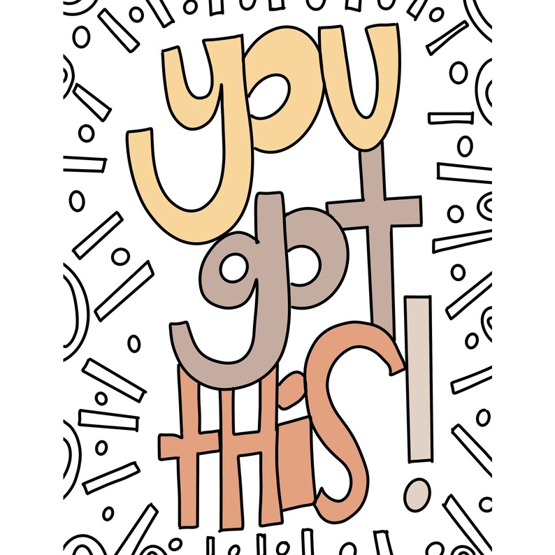 Coloring Book Pages Encouragement Quotes 25 Different Etsy