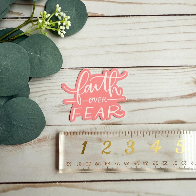Faith Over Fear Sticker: Christian Vinyl Decal, Waterproof image 6