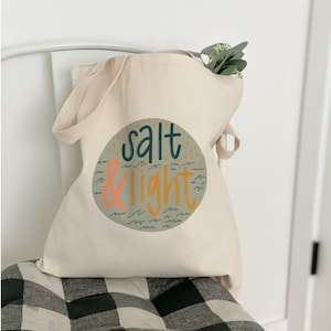 Salt & Light Christian Canvas Tote Bag: Faith Gift