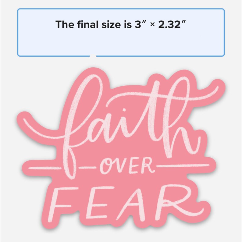 Faith Over Fear Sticker: Christian Vinyl Decal, Waterproof image 7