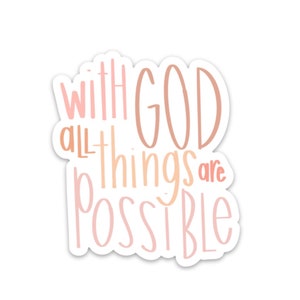 Christian magnet | Bible verse fridge magnet | With God all things are possible