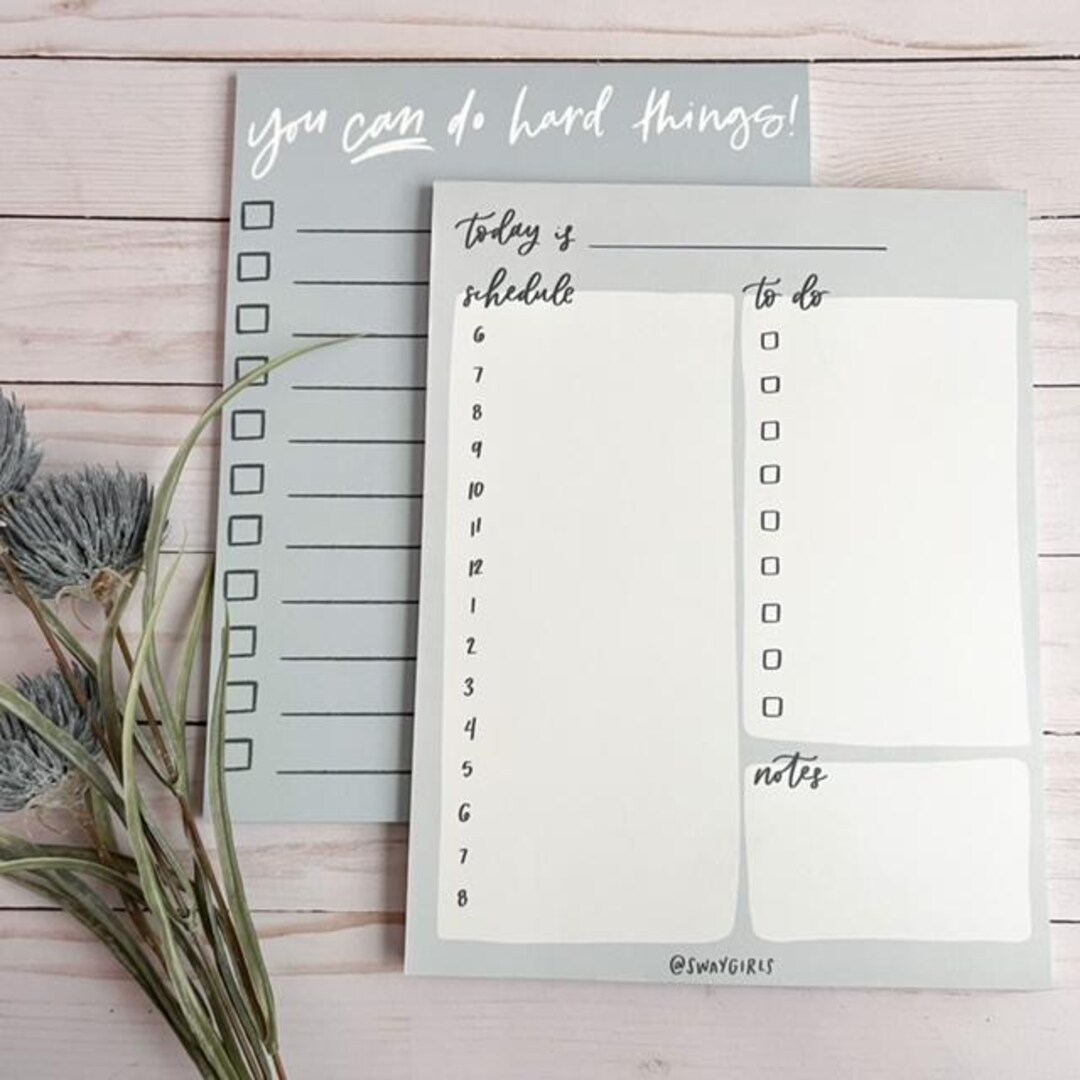 Daily Schedule Notepad | Each Day With Hour Note Pad | to Do List ...