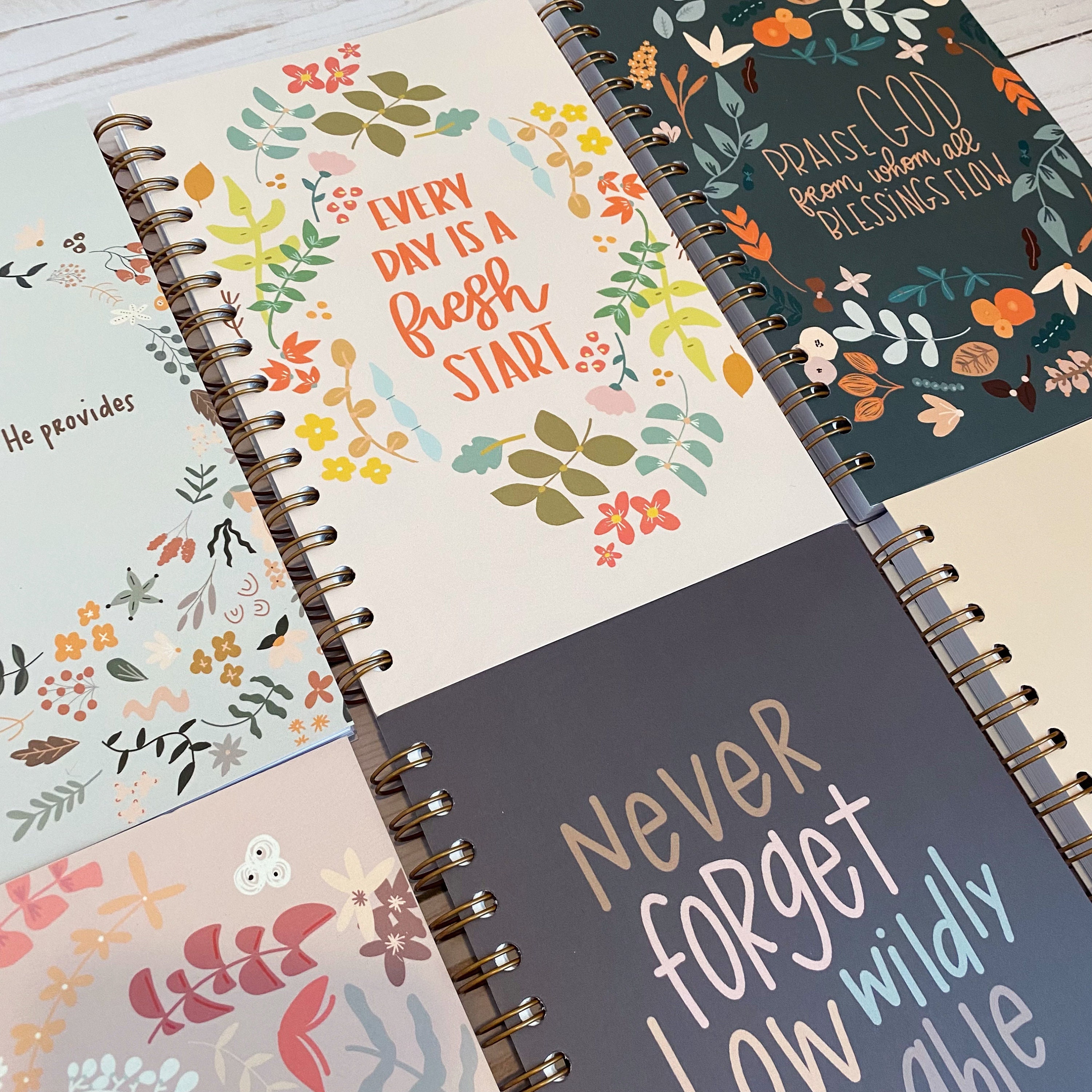 Spiral notebooks | Soft cover journal | Faith notebook | Praise God from whom all blessings flow