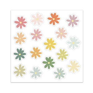 Daisy Sticker Pack: 17 Waterproof Vinyl Decals