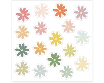 Sticker pack | Set of 17 daisy stickers | Daisies variety sticker pack